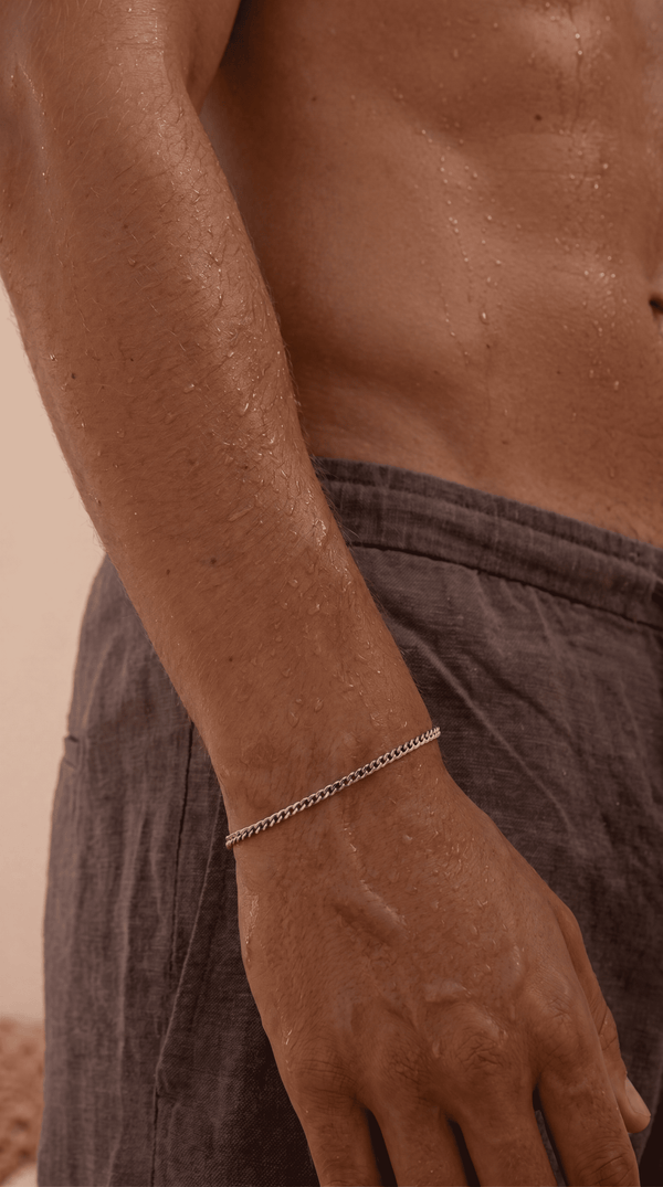 PULSERA CUBANA 3MM - PLATA